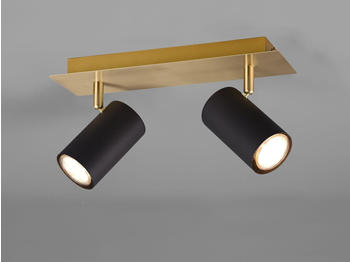 Meine Wunschleuchte LED Deckenstrahler 2-flammig Spots schwenkbar Schwarz-Gold Flurlampe Treppenhaus