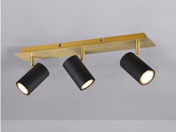 Meine Wunschleuchte LED Deckenstrahler 3-flammig Spots schwenkbar Schwarz-Gold Flurlampe Treppenhaus