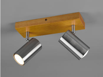 Meine Wunschleuchte LED Deckenstrahler 2-flammig schwenkbar Silber & Holz - Flurbeleuchtung Galerie