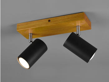 Meine Wunschleuchte LED Deckenstrahler 2-flammig schwenkbar Schwarz & Holz - Flurbeleuchtung Galerie