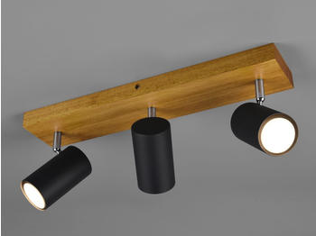 Meine Wunschleuchte LED Deckenstrahler 3-flammig schwenkbar Schwarz & Holz - Flurbeleuchtung Galerie