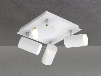 Meine Wunschleuchte LED Strahler für Innen - Wohnzimmerlampe mit 4 schwenkbaren Deckenspots in Weiß