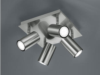Meine Wunschleuchte Schwenkbare 4 Spot Deckenleuchte - dimmbarer LED Strahler f&uuml;r Innen, Silber matt