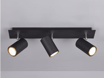 Meine Wunschleuchte Moderne Bürolampe mit 3 schwenkbaren LED Deckenspots, Wohnraumlampe schwarz matt