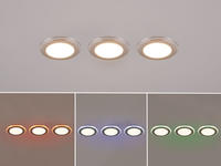 Trio Leuchten - 3er Set Led Einbaustrahler Argus Chrom Mit Fernbedienung...