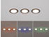 Trio 3er Set LED Einbaustrahler flach Ø 8cm Farbwechsel Fernbedienung dimmbar Schwarz