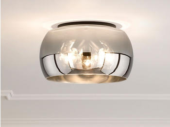 Meine Wunschleuchte LED Deckenleuchte 3flammig rund Lampenschirm Rauchglas Industrial Style Ø 40cm