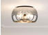 Meine Wunschleuchte LED Deckenleuchte 3flammig rund Lampenschirm Rauchglas Industrial Style Ø 40cm