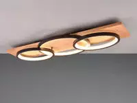 TRIO Leuchten LED Deckenleuchte "BARCA, dimmbare Deckenlampe aus Holz & Metall...