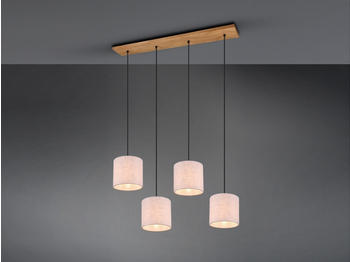 Meine Wunschleuchte Pendelleuchte mehrflammig mit Stoff & Holzbalken Esszimmerlampe hängend Esstisch