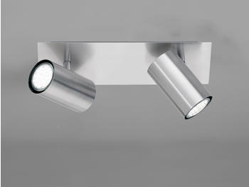 Meine Wunschleuchte Schwenkbarer Deckenstrahler mit 2 LEDs für Wohnraum, Schlafzimmer & Büro, Silber