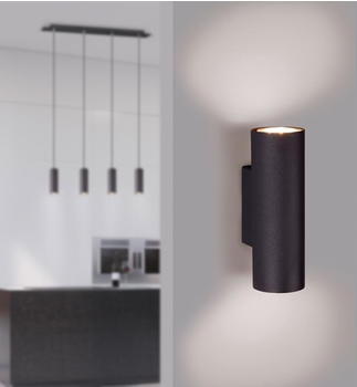 Meine Wunschleuchte Wandleuchte Up and Down aus Metall Schwarz mit dimmbaren LEDs Strahler für Innen