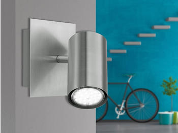 Meine Wunschleuchte Dimmbarer Innen LED Wandstrahler aus Silber mattem Metall mit schwenkbarem Spot