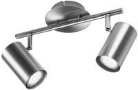 Meinewunschleuchte - Moderner Led Deckenstrahler Fainas 2-flammig Silber Matt,...