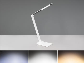 Trio LED Schreibtischleuchte Wei&szlig;, dimmbar H: 71cm