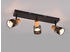 Trio Deckenstrahler 3-flammig mit Holz und Stoff
