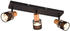 Trio Deckenstrahler 3-flammig mit Holz und Stoff