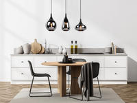 Meinewunschleuchte - Led Pendelleuchte 3 Flammig Glas Chrom Verspiegelt &...