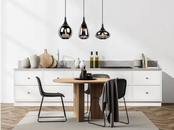 Meine Wunschleuchte LED Pendelleuchte Industrial Style 3flammig Rauchglas Optik für über Esstisch