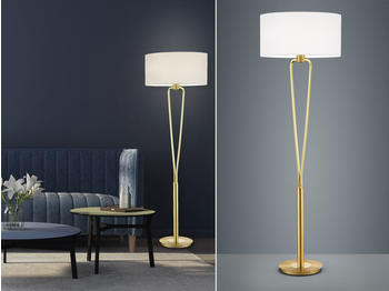 Meine Wunschleuchte Designer LED Stehlampe mit Stoff Schirm Wohnzimmer Schlafzimmer Büro Esszimmer