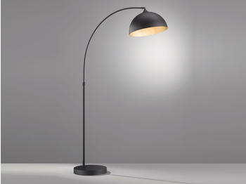 Meine Wunschleuchte Stehlampe Vintage - große Design Bogenlampe mit Lampenschirm Metall Schwarz Gold