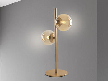 Meine Wunschleuchte LED Tischlampe Glas Lampenschirm Kugel amberfarben - stylishe Nachttischleuchte