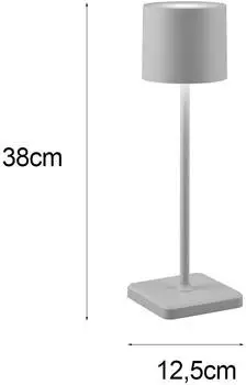 Trio Tischleuchte FERNANDEZ 38cm Grau – Flexibilität und Komfort durch kabellose Nutzung
