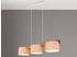 Meine Wunschleuchte Holzbalken Pendelleuchte 3 flammig mit Stoffschirmen Esstischlampe skandinavisch