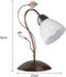Meine Wunschleuchte Antik Look LED Tischlampe im Florentiner Stil mit Blätter Motiv aus Metall Rost