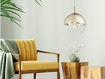 Meine Wunschleuchte 1-flammige Glaskugel Gold, LED Küchenlampen für über Esstisch Kochinsel hängend