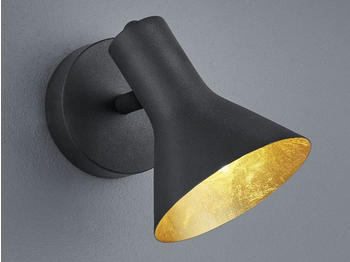 Meine Wunschleuchte LED Wandstrahler RETRO aus Metall in Schwarz Gold dreh+schwenkbar Deckenspot E14