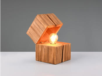 Trio Kleine Holzwürfel Tischleuchte, Höhe 16cm