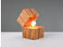 Trio Kleine Holzwürfel Tischleuchte, Höhe 16cm