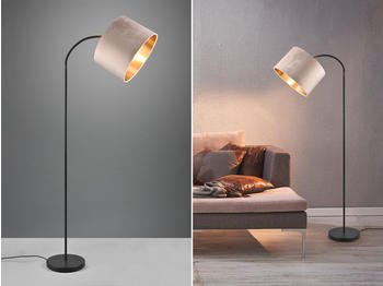 Meine Wunschleuchte LED Designklassiker Bogenlampe, Stehlampe Samt Lampenschirm, Wohnzimmer H: 156cm