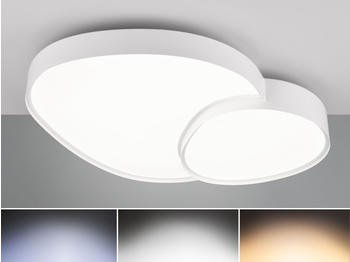 Trio LED Deckenleuchte Wei&szlig; mit Fernbedienung, B: 77cm