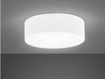 Meine Wunschleuchte Sch&ouml;ne Designklassiker Deckenlampe rund mit Leinenschirm Wei&szlig; 45cm & LED dimmbar