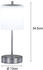 Meine Wunschleuchte 2er SET kabellose Tischlampen 34,5cm hoch mit Touchdimmer - Silber / Glas Weiß