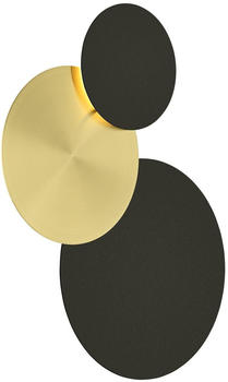HELL LED-Wandleuchte Tilda, rund 3fl., schwarz/gold