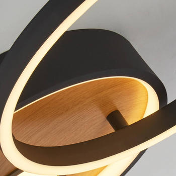 Searchlight LED-Deckenleuchte Curio Flush, Holzoptik G