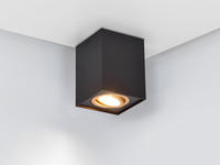 Led Deckenstrahler Eckig Schwarz Gold, Breite 9,6cm