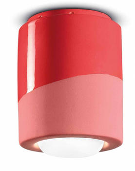 Ferroluce Deckenlampe PI, zylindrisch, Ø 12,5 cm, rot