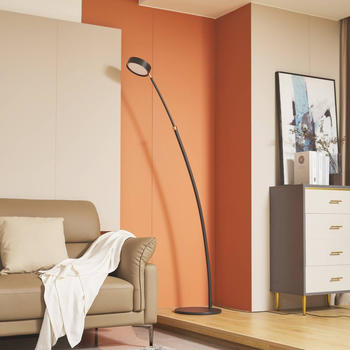 Lucande Boga LED-Bogenstehleuchte, sandschwarz, dimmbar