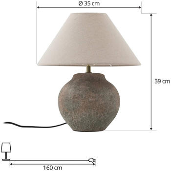 Lucande Tischleuchte Thalorin, Höhe 39 cm, Keramik