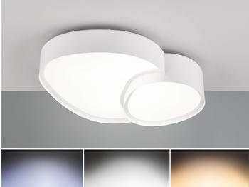 Trio LED Deckenleuchte mit Fernbedienung Wei&szlig; Breite 43,5cm