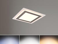 TRIO Leuchten LED Deckenleuchte "MORGAN, quadratische Deckenlampe 45x45cm, dimmbar,