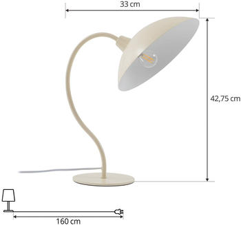 Lucande Arvadon Tischleuchte aus Metall, beige