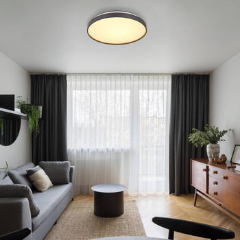 Globo LED-Deckenleuchte Eclypse, anthrazit, Ø 48 cm, Acryl/Metall