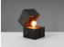 Trio Kleine LED Tischleuchte aus Holz Schwarz, Höhe 16cm