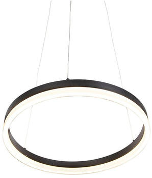 QAZQA Ring-Hängelampe 40 cm inkl. LED und Dimmer Anello Aluminium rund schwarz (99147)
