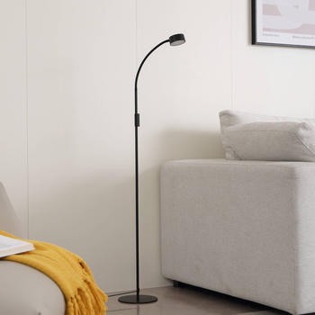 Lindby LED-Stehleuchte Maori, schwarz, CCT, dimmbar, USB